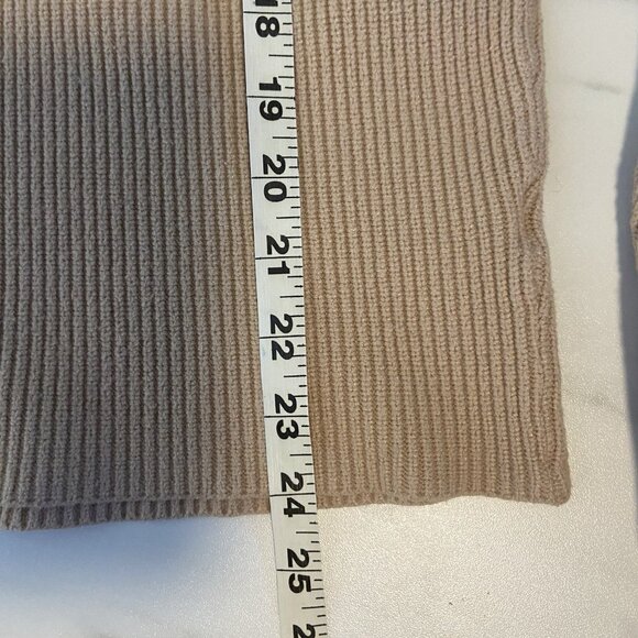 BTFBM Sweater Beige Camel Tan Mock Neck Half Zip Long Sleeve Knit Size L Neutral - Picture 9 of 9